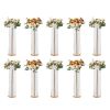 VEVOR 10PCS 35.43inchTall Crystal Wedding Flowers Stand, Luxurious Centerpieces Flower Vases Crystal Gold Vase Metal