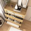 Wood 4 Drawer Dresser for Bedroom, Large Double Dresser with Wide Drawers, Modern Chest of Drawers,Storage Organizer Dresser,Nursery Dresser