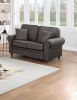Elegant Luxury Dark Coffee Bonded Velvet 2pc Sofa Set Sofa Loveseat Pillows Living Room Furniture