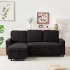 FX78.7" Comfortable Corduroy L-Shaped Combo Sofa Bed, Living Room Furniture Set for Tight Spaces, Reversible Sleeper Combo Sofa with Pullout Bed