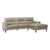 Modern Living Room 2-Piece Sectional Sofa Chaise Top Grain Leather Upholstered Lathe-Hue Solid Wood Furniture