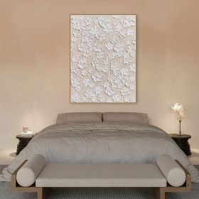 Handmade Oil Painting Abstract Flower Textured Wall Art Blooming Floral Painting On Canvas Gift For Her Living Room Wall Art Neutural Wall Art Custom (Style: 01, size: 90X120cm)