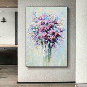 Hand Painted Colourful Textured Floral Modern Acrylic Oil Painting Bouquet Impressionist Wall Art For Home Decor Fedex Shipping Cost (Style: 01, size: 120x160cm)