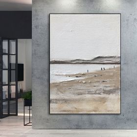 Large Handmade Oil Painting Wall Art Textured Abstract Painting Beach Beige Textured Painting Abstract Art Landscape Canvas Painting For Living Room (Style: 01, size: 70x100cm)
