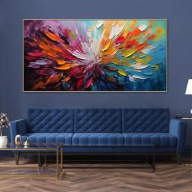 Original Colorful Flower Painting On Canvas Abstract Oil Floral Art Stunning Painting Landscape Paintings Living Room Wall Art Morden Art (Style: 01, size: 140x280cm)