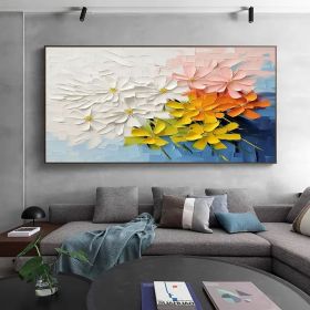Large Colorful 3D Textured Mural Colorful Abstract Painting Modern Abstract Floral Oil Painting Colorful Original 3D Wall Art Decor (Style: 01, size: 140x280cm)