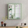 23.62 "Vintage Two Door Wall Cabinet with Mirror, Three-level Entrance Storage Space for Living Room, Bathroom, Dining Room