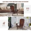 Outsunny Wooden Adirondack Chair, Outdoor Patio Lawn Chair with Cup Holder, Weather Resistant Lawn Furniture, Classic Lounge for Deck, Garden